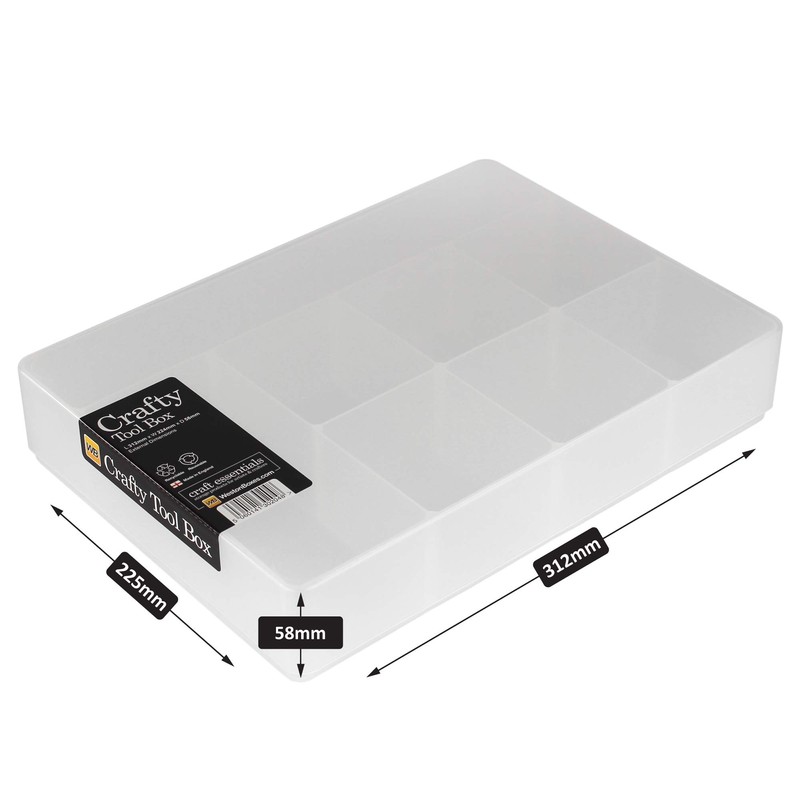 WestonBoxes Crafty Tool Box - Storage Box with Fixed Dividers