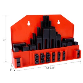 Benicabaly 58-Piece T-Slot Clamping Kit for Machinists, Durable Tool Steel Components, T-Slot Cleaner & Tightening Wrench Included