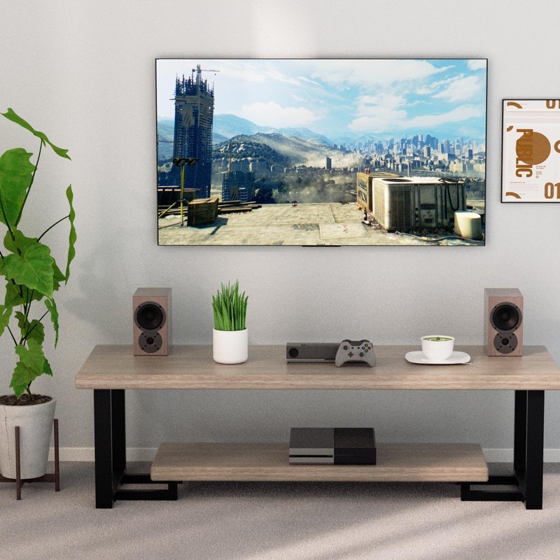 PHWOTAN Upgraded 2 Tier Coffee Table Legs, Square Metal 16