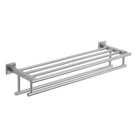 RTCUL Bathroom Towel Rack with Double Towel Bar Bathroom Hotel Shower Shelf SUS304 Stainless Steel Modern Wall Mounted Holder 28 Inch Brushed Nickel