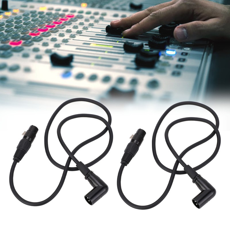 2PCS Microphone Extension Cables 3 Pin XLR Male to Female