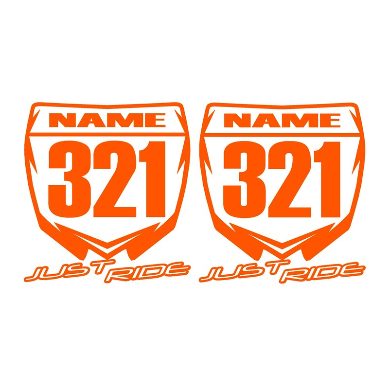 JUST RIDE Motocross Number Plate Replica Decal Stickers YZ
