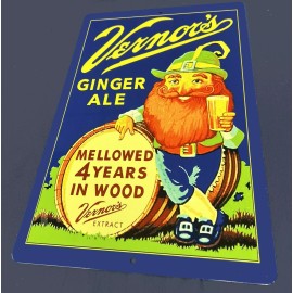 Vernors Ginger Ale Aluminum Tin Sign 12" x 18"