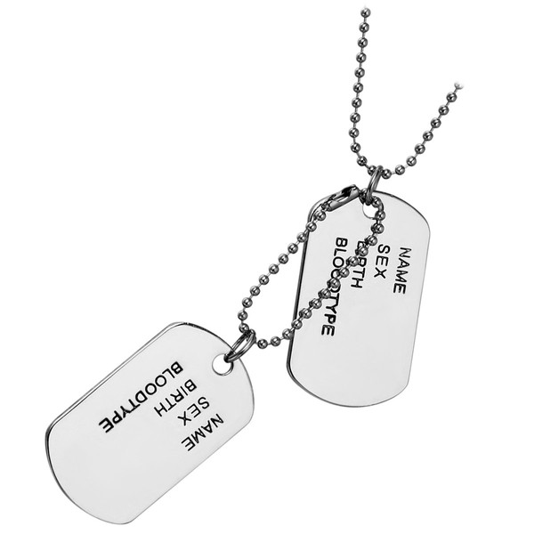 Cupimatch Men Military Army Style Polished Stainless Steel Dog Tag