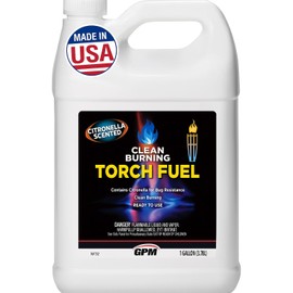 Citronella Torch Fuel Bug Resistant Long Lasting for Outdoor Torch Use, Clean Burning Citronella Scented 1 Gallon (128 OZ), Outdoor Patio & Garden Use