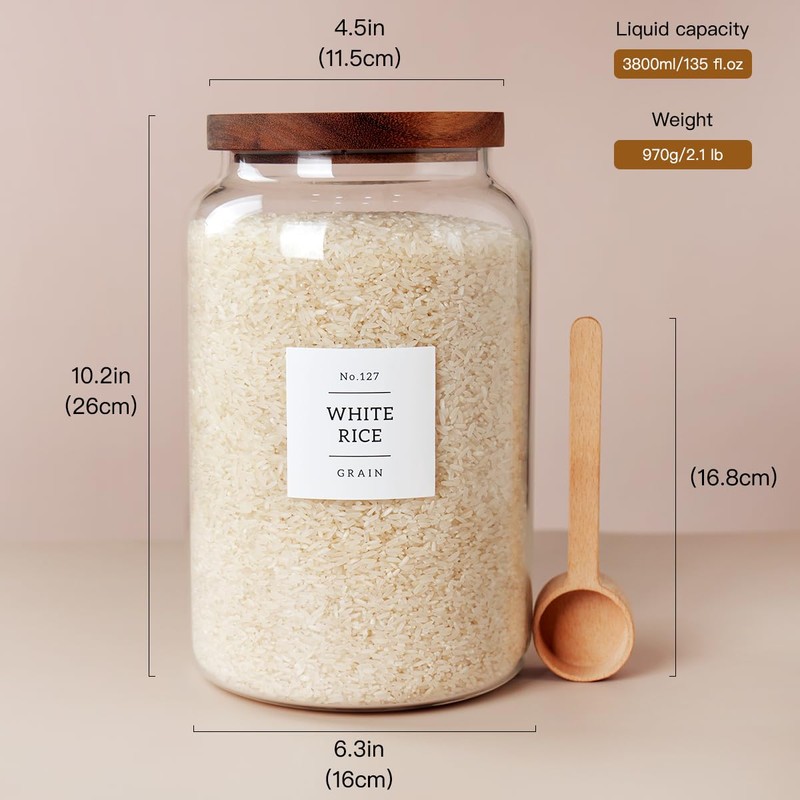 CZSZYGHBAO 2 PCS Large Glass Jar with Airtight Lid, Glass