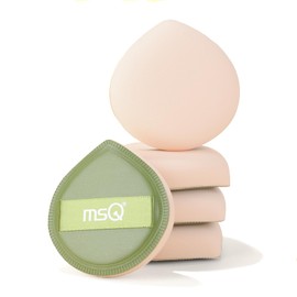 MSQ Makeup Sponge Powder Puff 5 Pcs Makeup Sponge Puff Teardrop Setting Powder Puff Face Makeup Cushion Puff Soft Sponge Wet Dry Dual-Use for Concealer Liquid Cream and Powder, Beginner Friendly
