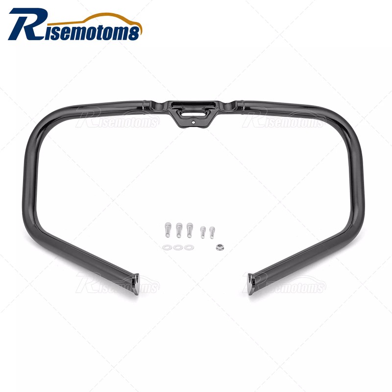 RI Gloss Black Engine Guard Highway Crash Bar For Harley