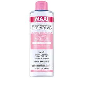 Dermolab - Acqua Micellare Struccante Viso, Occhi e Labbra con Acido Ialuronico ed Estratto di Camomilla, Ultra-Delicata 6-in-1, Idratante, Rinfrescante e Illuminante, Senza Risciacquo, 400 ml