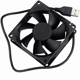 Easycargo 2-Pack 80mm USB Fan Quite, USB Cooling Fan 80mm, Cooling USB Fan Ball Bearing 5V DC 80x80x25mm Quite 8025