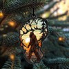 WIDOTEO Bigfoot Suncatcher, Bigfoot Ornament, Bigfoot Christmas Ornament, Window Hanging,