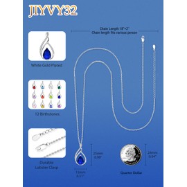 JIYVY32 Infinity Necklace White Gold Infinity Pendant Necklaces for Women Mom Mother Birthstone Jewelry Gifts for Women Sapphire Necklace September Birthstone Necklaces