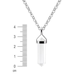 Franki Baker 925 Sterling Silver Crystal Gemstone Small Pendant Necklace. Pendant Length: 2.8cm Chain Length: 50cm