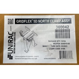 Unirac 360042 Gridflex 5D North Clamp Assembly Qty 10
