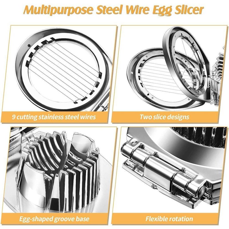 2 in 1 Zinc Alloy Boiled Egg Cutter Grater Household