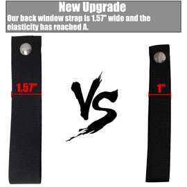Soft Top Strap & Rear Window Roll Up Strap for Jeep Wrangler JK,Heavy Duty Tie Down Strap for Jeep,Black(4-Piece Set)