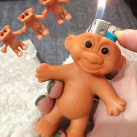 2 Pack Mini Troll Dolls Lighter Pouches, Silicone Lighter Sleeves, Creative Lighter Case Cover Holder for 3.2in Regular Lighter