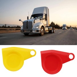 ECSiNG 10pcs M8 Dust Caps Clutch Head Cap Red and Yellow Pneumatic Head Clutch Head Cover Replacement Cap Standard Cap for Truck Tractor