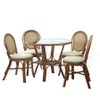 Denver Dining Handmade Wicker Side Chair with Cream Cushion Natural