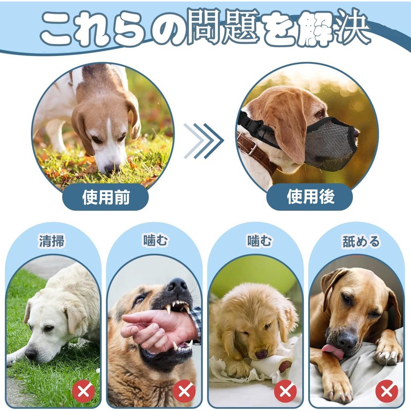 Mouth Muzzle for Dogs, Dog Muzzle, Ventilated Mesh, Small, Medium,