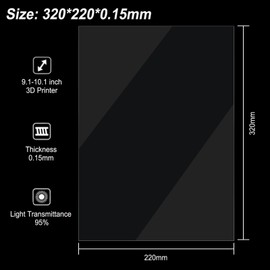 HIKUDIY 6PCS FEP Film Release Films for Phono Mono M7/M7 Pro/M5/M5s/Saturn 4/4 Ultra/3/3 Ultra/2/Phrozen Sonic Mighty 8K/Photon M3 Premium/Creality Halot Mage 10.1inch Resin 3D Printer, 320x220x0.15mm