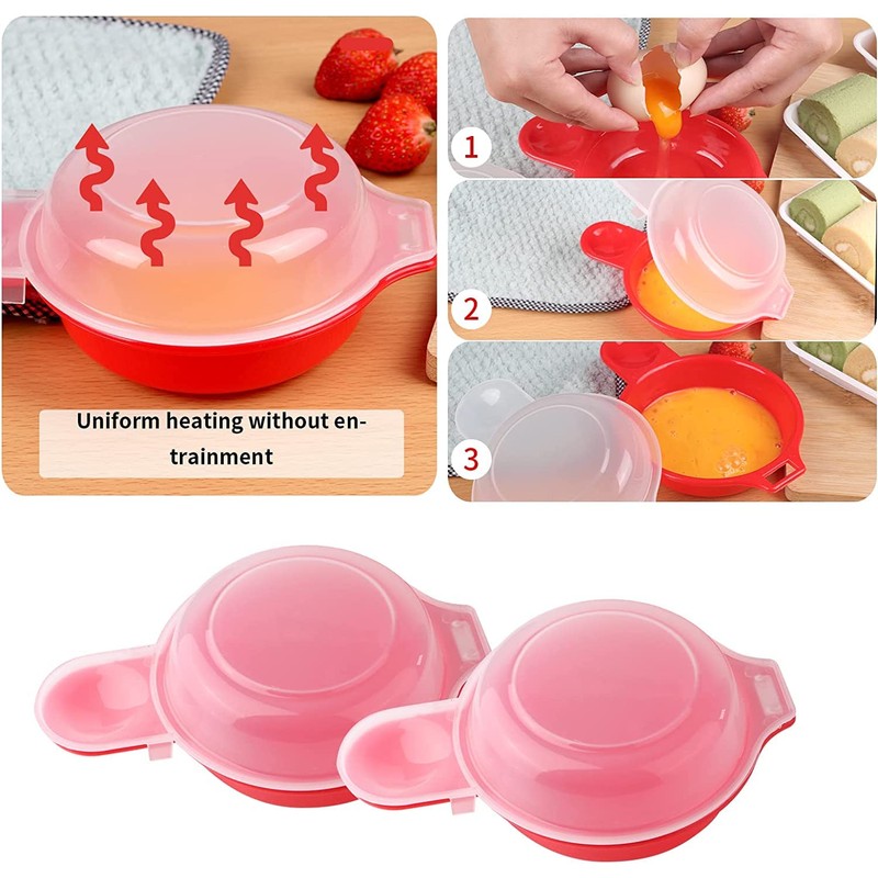 2pcs-Microwave Egg Cooker,Microwave Egg Maker,1 Minute Fast Egg Hamburg Omelet