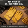 TACAMO Leather Work Gloves (Field Yellow, Medium)