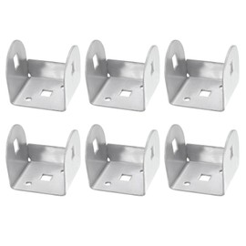uxcell 6 Pcs U Bracket for 2.01 Panels, 47 x 51 x 49mm Metal U Shaped Fasteners Brackets for Guardrail or Partitions Connection, Silver