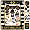 40th Birthday Photo Props 34 Pieces Photo Box Accessories and 1 Piece Photo Frame Inflatable Photo Props 40th Birthday Party Decoration