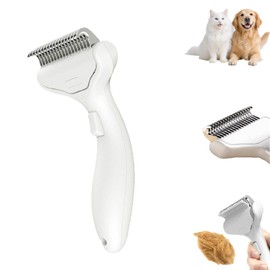 Deshedding Dogs Brush with Release Button, Undercoat Rake for Cats, Professional Shedding Comb & Dematting Tool, Grooming Comb for Long Hair, Thicker Coats Pets​
