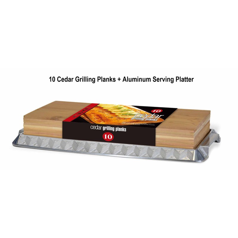 TrueFire Cedar Grilling Planks 7 x 16 (10-Pack) + Aluminum