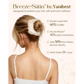Yanibest 4 Pcs Breeze Satin Scrunchies - Hair Scrunchies for Women, Soft Ponytail Holders, No Crease Hair Ties Hair Accessories