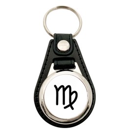 Huuraa Virgo Zodiac Sign Keyring Gift Shopping Trolley Token Virgo Gift Idea, Metal with faux leather, Unit size
