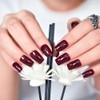 Uñas postizas de color rojo burdeos para prensar - Uñas