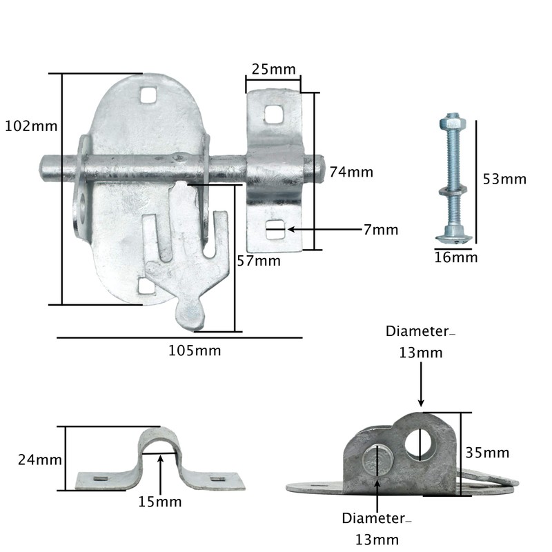 Oval Pad Lock Bolt | 4 INCH / 100mm |