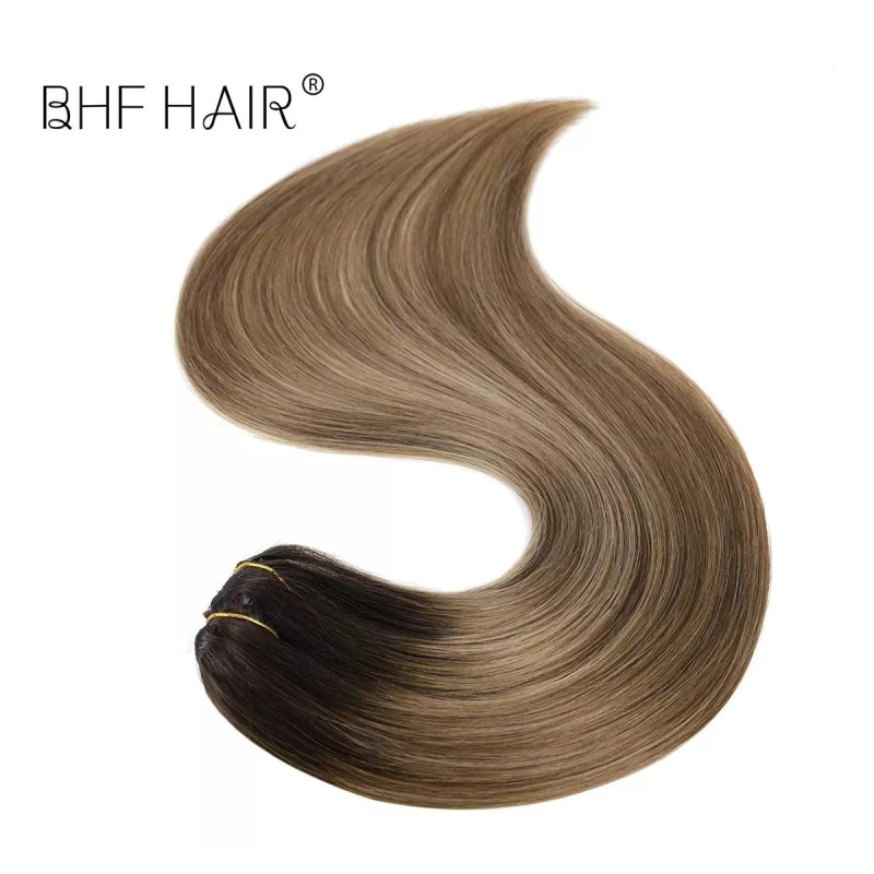 BHF HAIR Extensiones Cabello Natural Marrón Oscuro A Marrón 14in