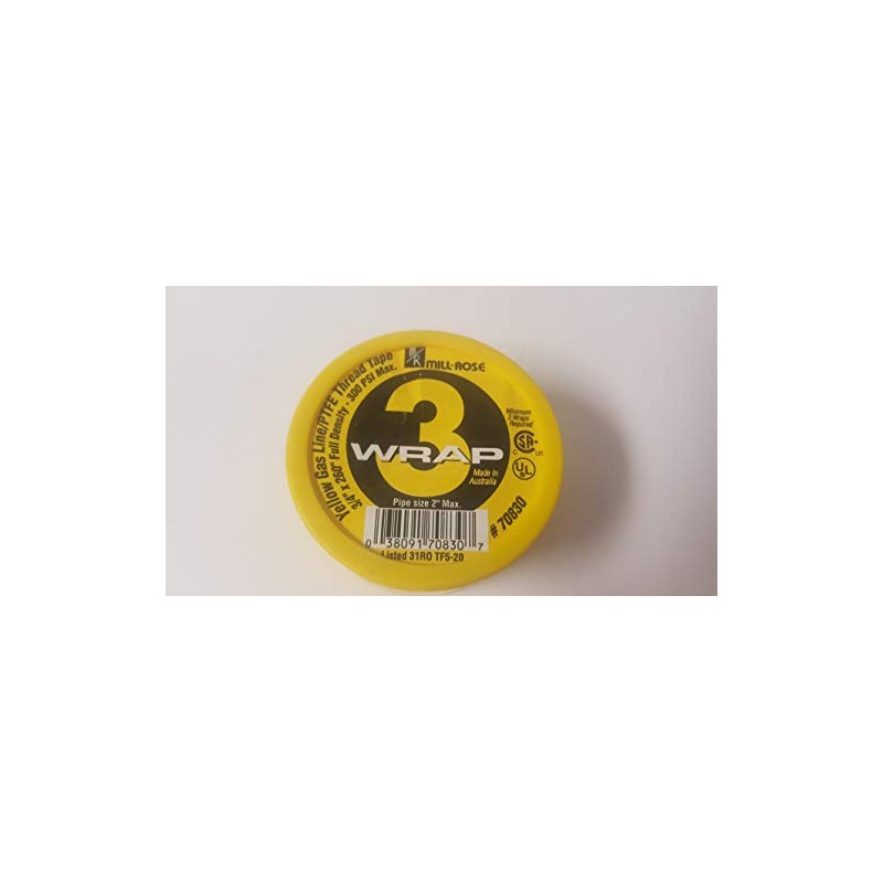 Mill-Rose 70830 Teflon Tape 3/4 X 260 Yellow Gas