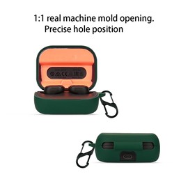 QWYJ for Skullcandy Grind Fuel Case Carcasa Protectora de Silicona, para Skullcandy Grind Fuel Funda con Mosquetón Llavero Anti-perdida (Negro)