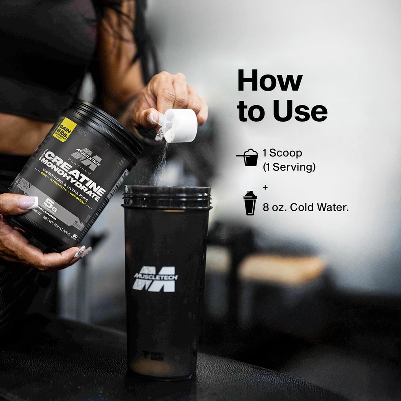 MuscleTech Creatine Monohydrate Powder, Platinum Pure - Unflavored Micronized Creatine