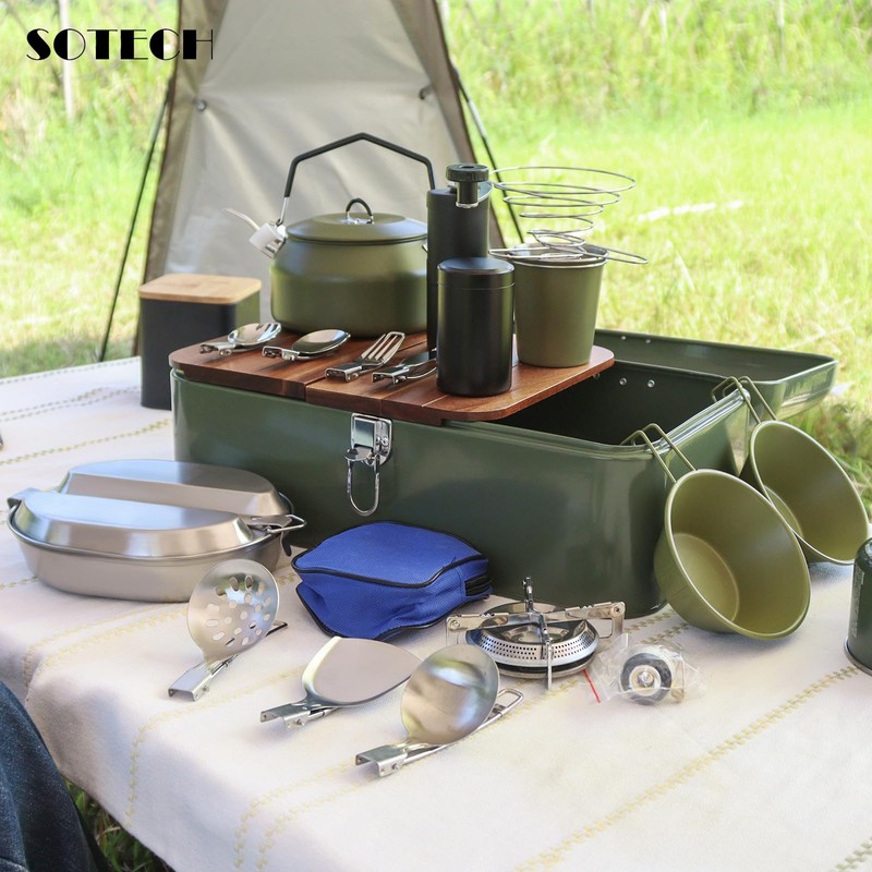 Outdoor Camping Pour Over Coffee Maker Set with Cookware Set