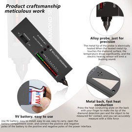Professional Diamond Tester Pen, High Accuracy Electronic Diamond Test Pen with 2 Pieces 30X 60X Magnifying Glass Mini LED Foldable Magnifier