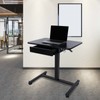 CLATINA Height Adjustable Work Table with Drawer Mobile Laptop Standing