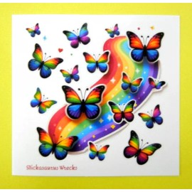 Stickasaurus Wrecks Rainbow Butterflies Mini Sticker Sheet