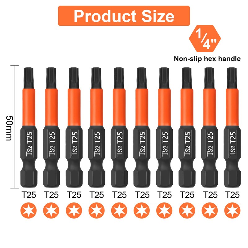 BAIDETS Pro T25 Screwdriver Bit Set - Torx Screwdriver 10