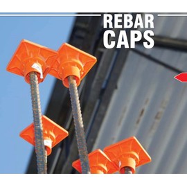 50 Pack, Construction Rebar Impalement Protective Safety Cap - OSHA Approved #3-#11 Rebar Type S - OSHA Square - (10M-25M) (OSHA Approved Cap) (50)