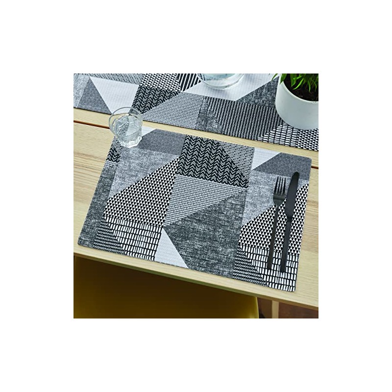 Catherine Lansfield Dining Larsson Geo Cotton 30x46 cm Placemat Pair