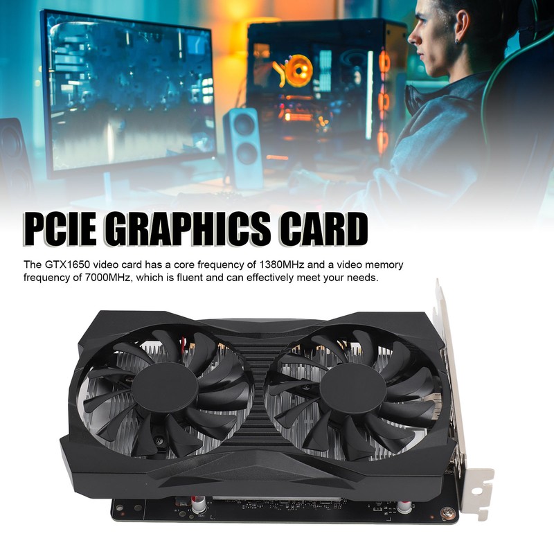GTX1650 4GB GDDR6 128Bit Graphics Card Dual Fans PCIe 2.0