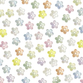 HAIKING Acrylic Flower Beads, 100 Pcs Mini Plating Colorful Transparent 5 Petals Flower Spacer Beads for Bracelet, Necklace, Earrings, Jewelry Making Craft (About 12mm)