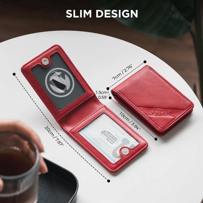 VULKIT Leather Oyster Card Holder/ID Badge Credit Card Wallet for