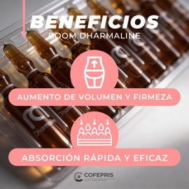 Dharmaline Boom Voluminizante para Gl?teos Uso Profesional, 10 Ampolletas de 5 Ml, Soluci?n Est?tica Corporal con Complejo B, Vitamina C, Piruvato S?dico, Guaran? y Bcaa?s, Apoyo para Firmeza